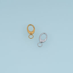 Oval Snap Clasp Connector,14K Gold Silver Oval Jewelry Clasp DIY Findings for Necklace Bracelet Making