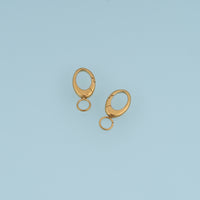 Oval Snap Clasp Connector,14K Gold Silver Oval Jewelry Clasp DIY Findings for Necklace Bracelet Making