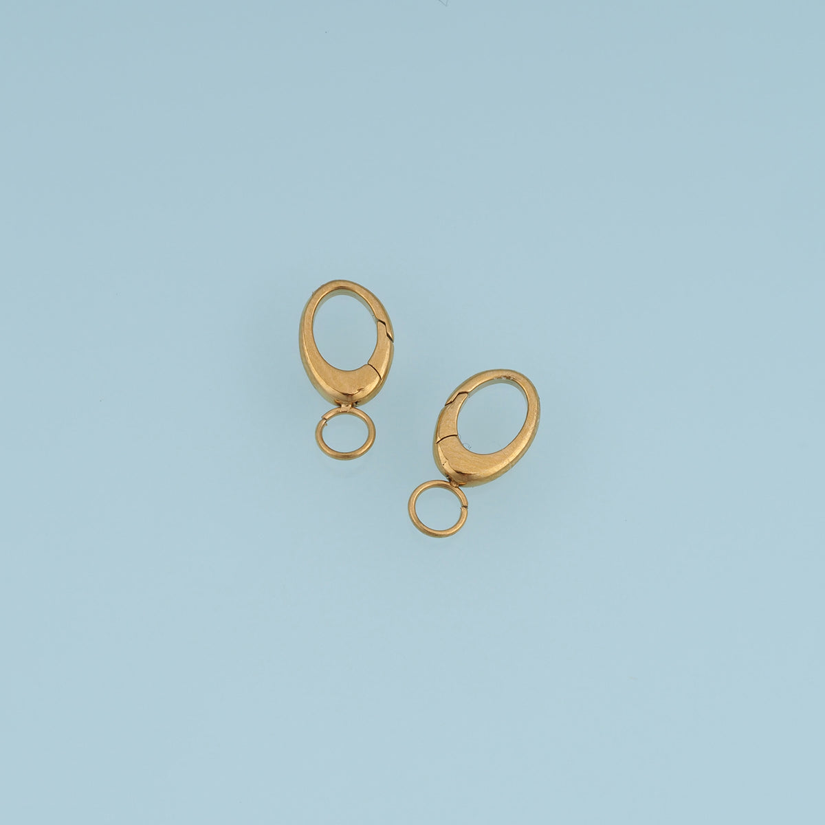 Oval Snap Clasp Connector,14K Gold Silver Oval Jewelry Clasp DIY Findings for Necklace Bracelet Making