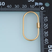 Oval Screw Lock Clasp,14K Gold Metal Carabiner Connector DIY Jewelry Clasp for Necklace Bracelet Keychain Making
