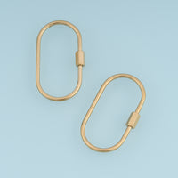 Oval Screw Lock Clasp,14K Gold Metal Carabiner Connector DIY Jewelry Clasp for Necklace Bracelet Keychain Making