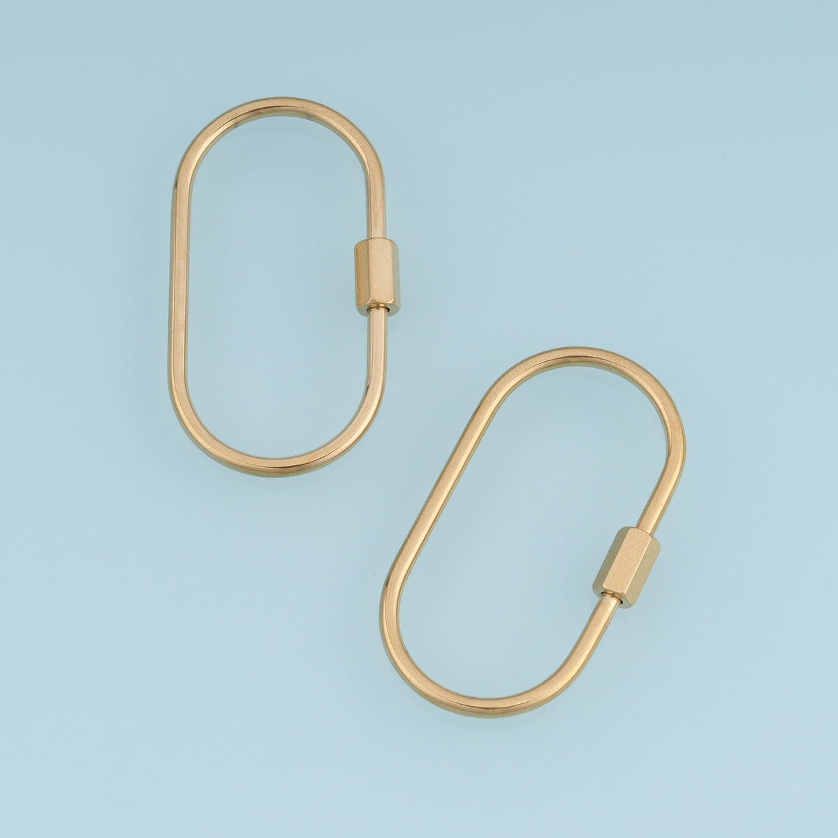 Oval Screw Lock Clasp,14K Gold Metal Carabiner Connector DIY Jewelry Clasp for Necklace Bracelet Keychain Making