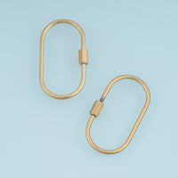 Oval Screw Lock Clasp,14K Gold Metal Carabiner Connector DIY Jewelry Clasp for Necklace Bracelet Keychain Making