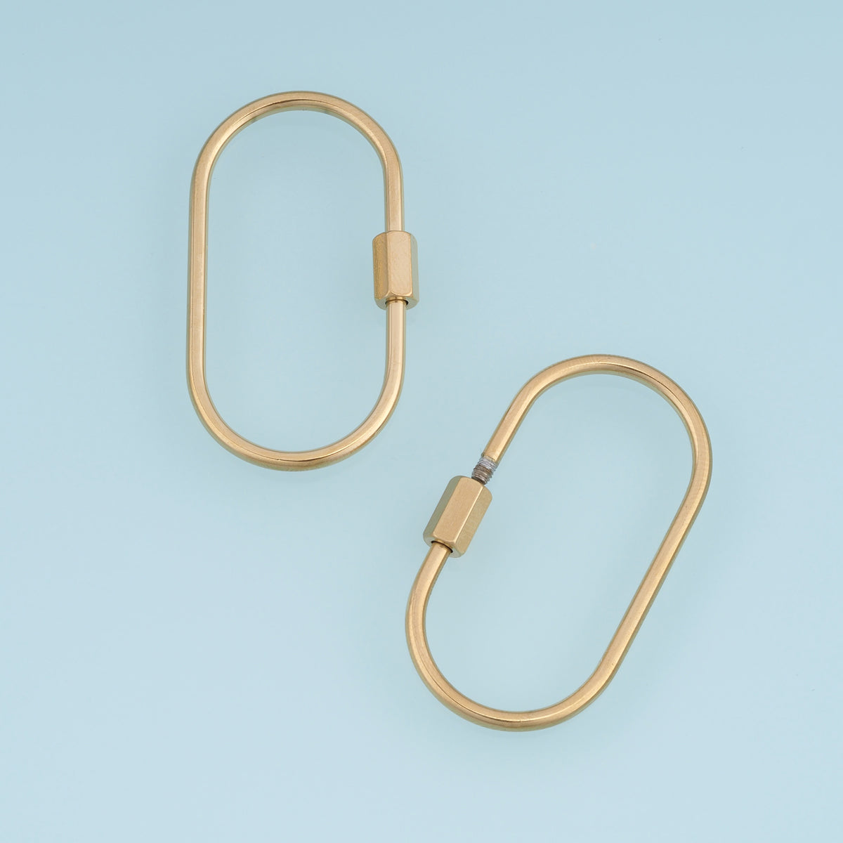 Oval Screw Lock Clasp,14K Gold Metal Carabiner Connector DIY Jewelry Clasp for Necklace Bracelet Keychain Making