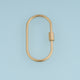 Oval Screw Lock Clasp,14K Gold Metal Carabiner Connector DIY Jewelry Clasp for Necklace Bracelet Keychain Making