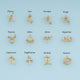 12 Zodiac Sign Charms,14K Gold Astrology Crystal Horoscope Pendants DIY Charms for Necklace Bracelet Making