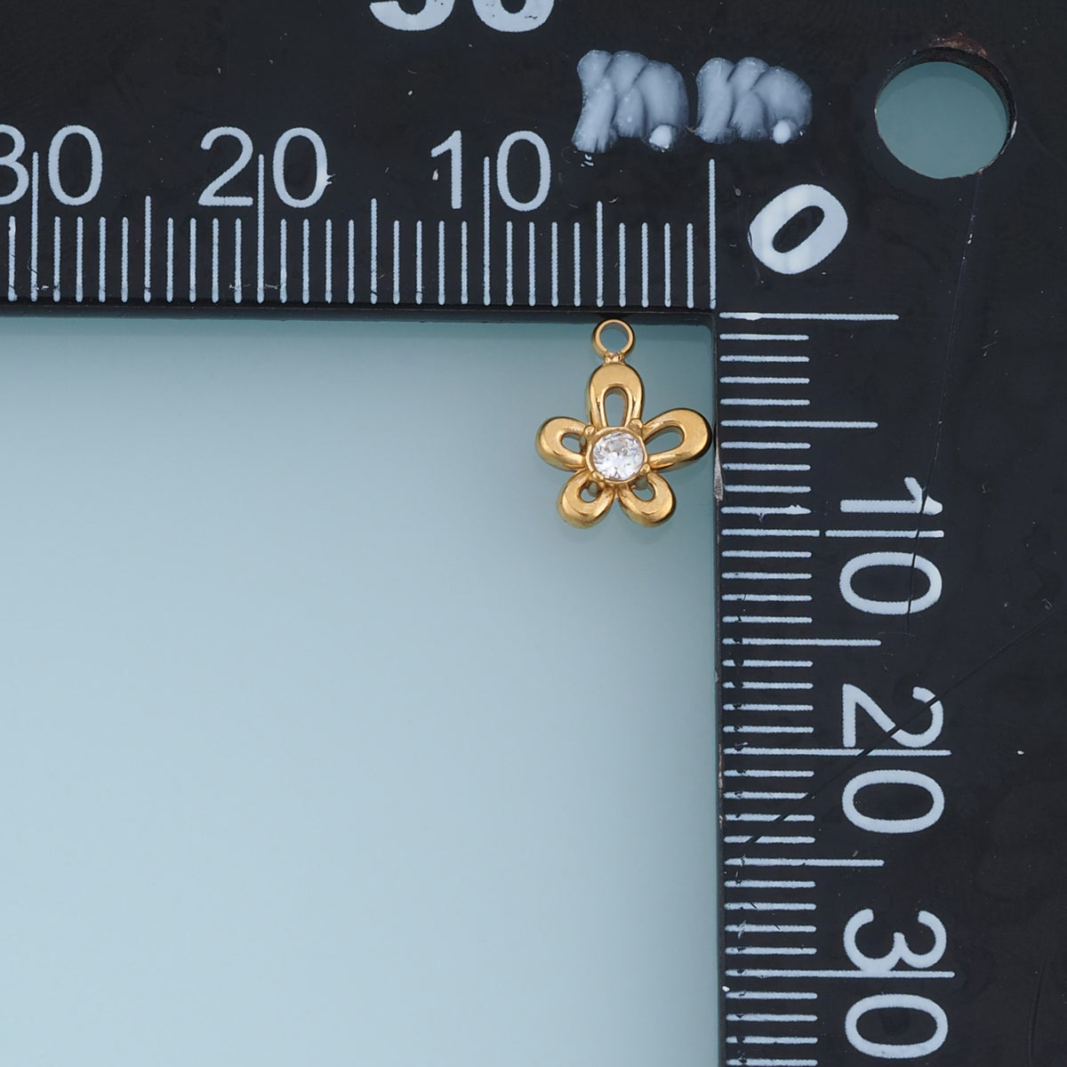 Five Petal Crystal Flower Pendant,14K Gold Silver Open Floral Charm DIY Charm for Necklace Bracelet Making