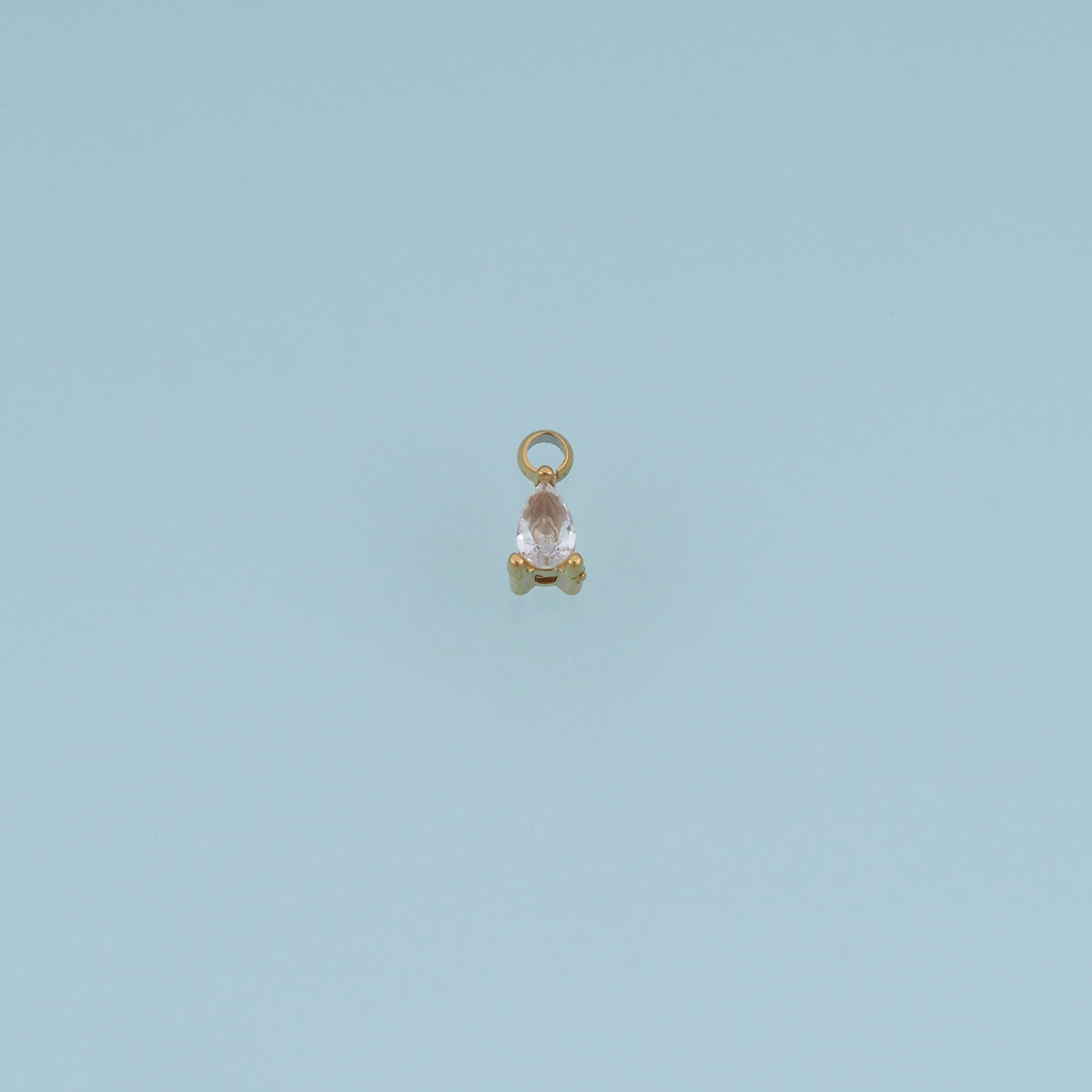 Teardrop Crystal Pendant,14K Gold Silver Dainty Clear Gemstone Charm DIY Charm for Necklace Bracelet Making