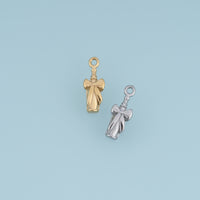 Champagne Bottle Pendant,14K Gold Silver Bow Bottle Charm DIY Charm for Necklace Bracelet Making