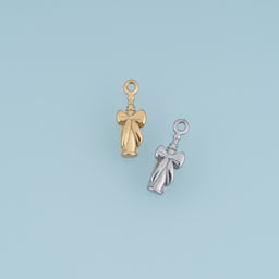 Champagne Bottle Pendant,14K Gold Silver Bow Bottle Charm DIY Charm for Necklace Bracelet Making