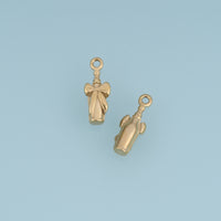 Champagne Bottle Pendant,14K Gold Silver Bow Bottle Charm DIY Charm for Necklace Bracelet Making