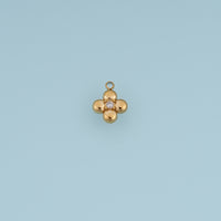 Four Petal Flower Crystal Pendant,14K Gold Silver Dainty Floral Charm DIY Charm for Necklace Bracelet Making