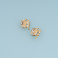 Artist Paint Palette Pendant,14K Gold Crystal Art Charm DIY Charm for Necklace Bracelet Making
