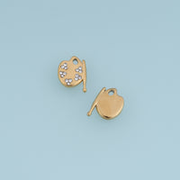 Artist Paint Palette Pendant,14K Gold Crystal Art Charm DIY Charm for Necklace Bracelet Making