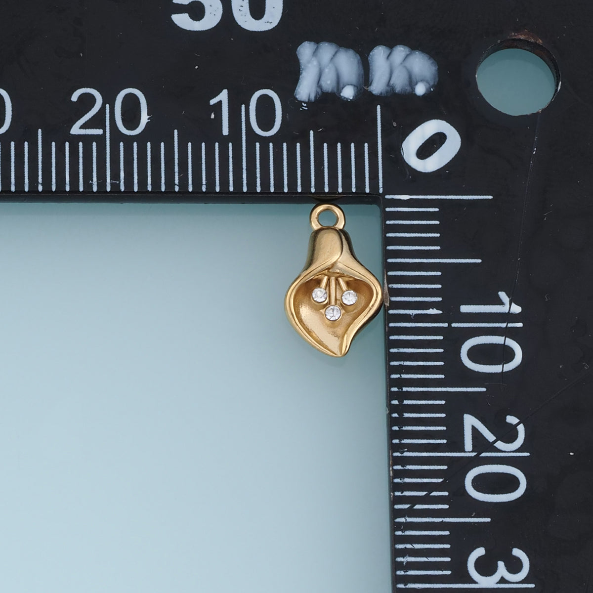 Calla Lily Flower Pendant,14K Gold Silver Crystal Floral Charm DIY Charm for Necklace Bracelet Making
