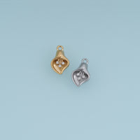 Calla Lily Flower Pendant,14K Gold Silver Crystal Floral Charm DIY Charm for Necklace Bracelet Making