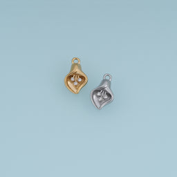 Calla Lily Flower Pendant,14K Gold Silver Crystal Floral Charm DIY Charm for Necklace Bracelet Making
