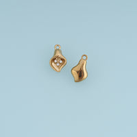 Calla Lily Flower Pendant,14K Gold Silver Crystal Floral Charm DIY Charm for Necklace Bracelet Making