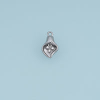 Calla Lily Flower Pendant,14K Gold Silver Crystal Floral Charm DIY Charm for Necklace Bracelet Making