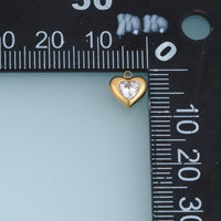 Heart Crystal Pendant,14K Gold Puffy Double Heart Charm DIY Charm for Necklace Bracelet Making