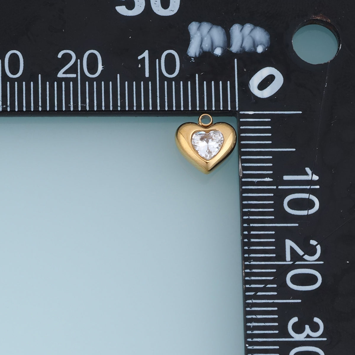 Heart Crystal Pendant,14K Gold Puffy Double Heart Charm DIY Charm for Necklace Bracelet Making