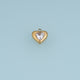 Heart Crystal Pendant,14K Gold Puffy Double Heart Charm DIY Charm for Necklace Bracelet Making