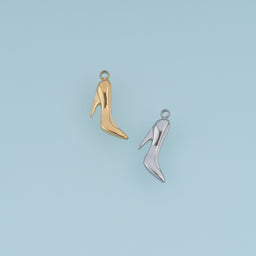 High Heel Shoe Pendant,14K Gold Silver Fashion Stiletto Charm DIY Charm for Necklace Bracelet Making