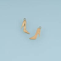 High Heel Shoe Pendant,14K Gold Silver Fashion Stiletto Charm DIY Charm for Necklace Bracelet Making