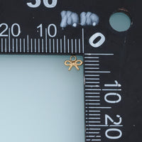 Mini Bow Ribbon Pendant,14K Gold Silver Dainty Bow Charm DIY Charm for Necklace Bracelet Making
