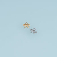 Mini Bow Ribbon Pendant,14K Gold Silver Dainty Bow Charm DIY Charm for Necklace Bracelet Making