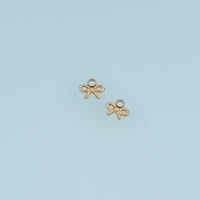 Mini Bow Ribbon Pendant,14K Gold Silver Dainty Bow Charm DIY Charm for Necklace Bracelet Making