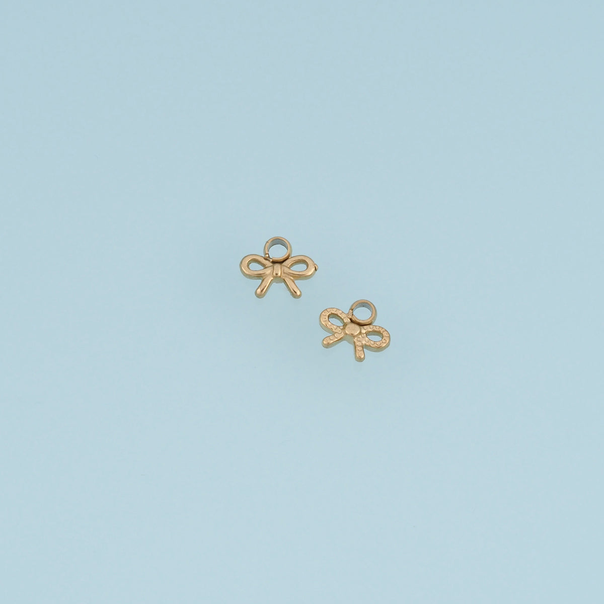 Mini Bow Ribbon Pendant,14K Gold Silver Dainty Bow Charm DIY Charm for Necklace Bracelet Making
