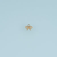 Mini Bow Ribbon Pendant,14K Gold Silver Dainty Bow Charm DIY Charm for Necklace Bracelet Making