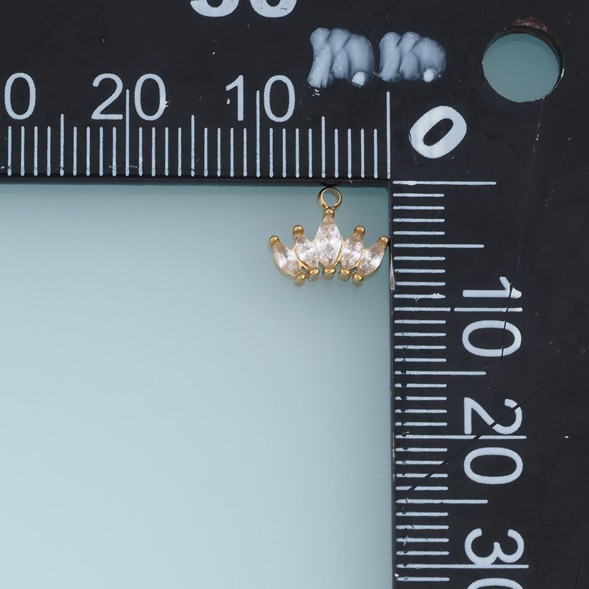 Five Crystal Leaf Pendant,14K Gold Silver Elegant Botanical Charm DIY Charm for Necklace Bracelet Making