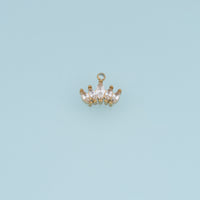Five Crystal Leaf Pendant,14K Gold Silver Elegant Botanical Charm DIY Charm for Necklace Bracelet Making