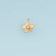 Five Petal Flower Pendant,14K Gold Textured Floral Crystal Charm DIY Charm for Necklace Bracelet Making