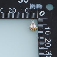 Teardrop Crystal Pendant,14K Gold Silver Sparkling Rhinestone Drop Charm DIY Charm for Necklace Bracelet Making