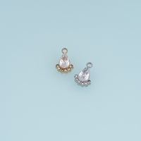 Teardrop Crystal Pendant,14K Gold Silver Sparkling Rhinestone Drop Charm DIY Charm for Necklace Bracelet Making