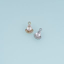 Teardrop Crystal Pendant,14K Gold Silver Sparkling Rhinestone Drop Charm DIY Charm for Necklace Bracelet Making