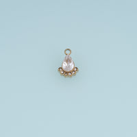 Teardrop Crystal Pendant,14K Gold Silver Sparkling Rhinestone Drop Charm DIY Charm for Necklace Bracelet Making