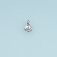 Teardrop Crystal Pendant,14K Gold Silver Sparkling Rhinestone Drop Charm DIY Charm for Necklace Bracelet Making
