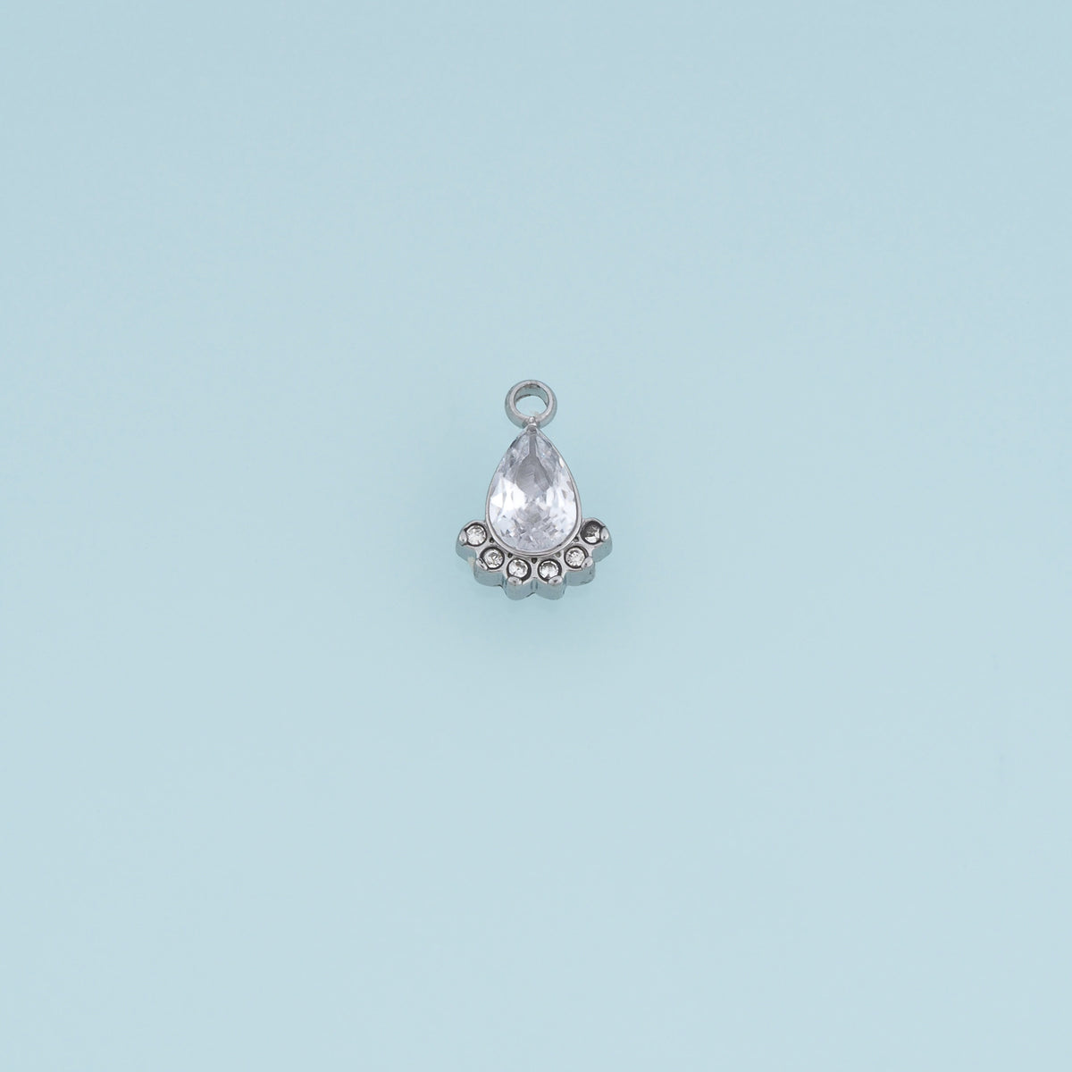Teardrop Crystal Pendant,14K Gold Silver Sparkling Rhinestone Drop Charm DIY Charm for Necklace Bracelet Making