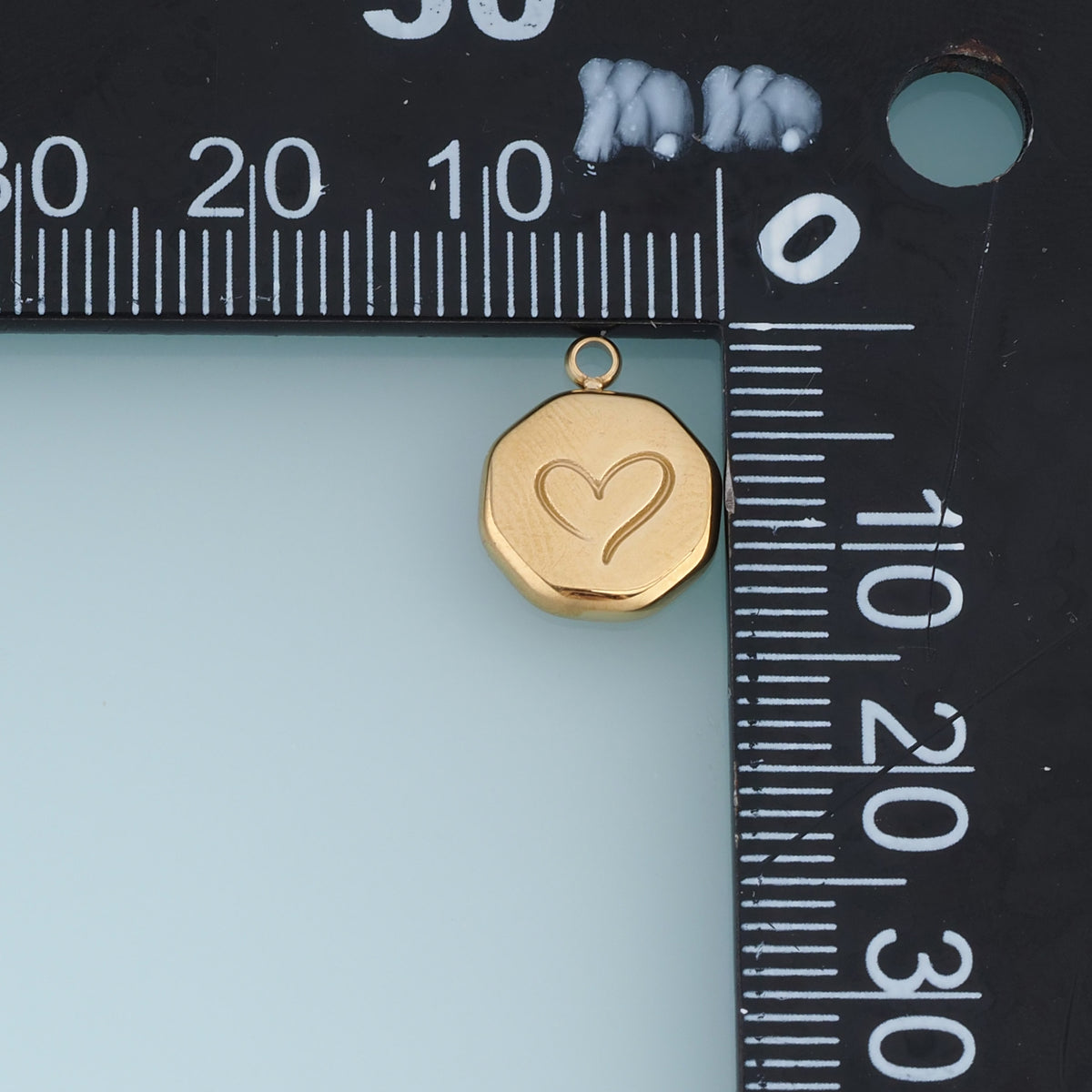 Engraved Heart Coin Pendant,14K Gold Vintage Irregular Round Charm DIY Charm for Necklace Bracelet Making