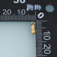 Peanut Pendant,14K Gold Puffy Textured Peanut Charm DIY Charm for Necklace Bracelet Making