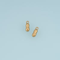Peanut Pendant,14K Gold Puffy Textured Peanut Charm DIY Charm for Necklace Bracelet Making