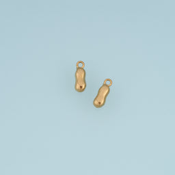 Peanut Pendant,14K Gold Puffy Textured Peanut Charm DIY Charm for Necklace Bracelet Making