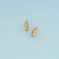 Peanut Pendant,14K Gold Puffy Textured Peanut Charm DIY Charm for Necklace Bracelet Making
