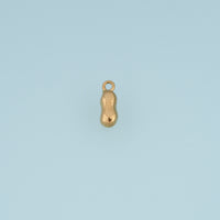 Peanut Pendant,14K Gold Puffy Textured Peanut Charm DIY Charm for Necklace Bracelet Making