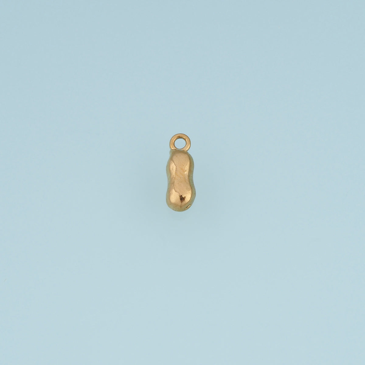 Peanut Pendant,14K Gold Puffy Textured Peanut Charm DIY Charm for Necklace Bracelet Making