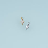 Faceted Crystal Pendant,14K Gold Silver Dainty Clear Stone Charm DIY Charm for Necklace Bracelet Making